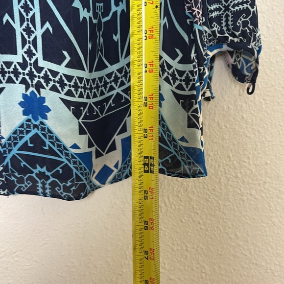 Leifsdottir x Anthropologie Multicolored Geometric 100% Silk Button Down Shirt 2 - Picture 9 of 10